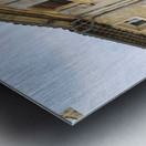 Shuttered windows on an old apartment  building Lourmarin Vaucluse Provence Alpes Côte dAzur France Metal print