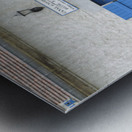 Blue door and shutters at the lock keepers house Ecluse 24 Anizy Champ du Pont Limanton Nievre Burgundy France Metal print