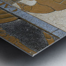 Bas relief plaque for California is inlaid into Hoover Dams plazas surface one of the seven states that fall within the Colorado Rivers basin. Hoover Dam Arizona Nevada USA Metal print