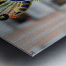 Traditional dancing in the Plaza de Santo Domingo during Quitos celebration of the anniversary of its Spanish foundation Quito Ecuador Metal print