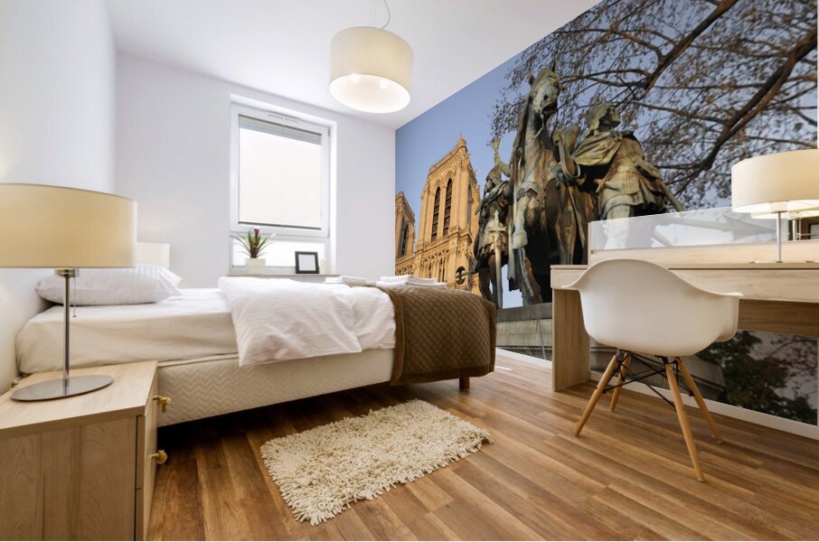 Statue de Charlemagne Paris France Mural print