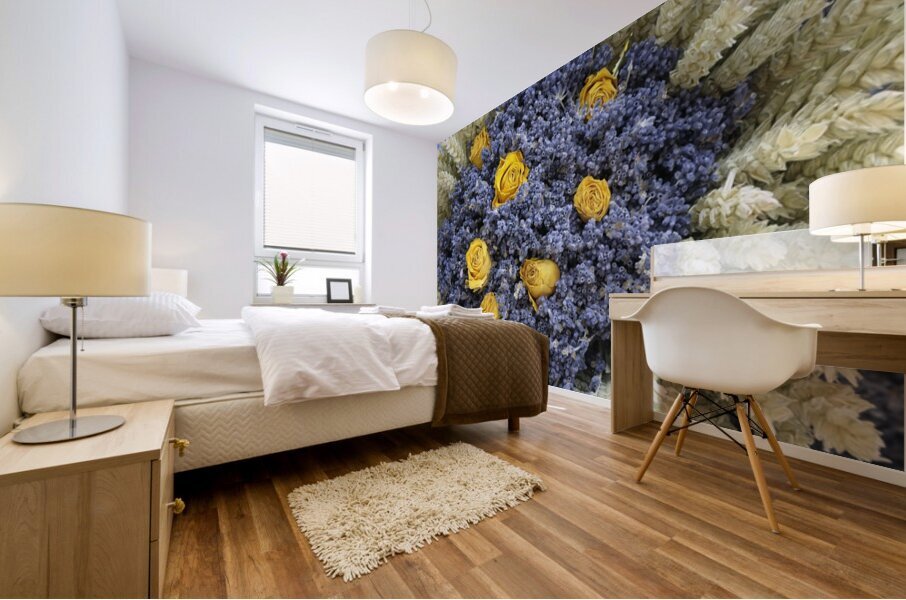 Dried roses and lavender flowers at market - Lourmarin Mural print