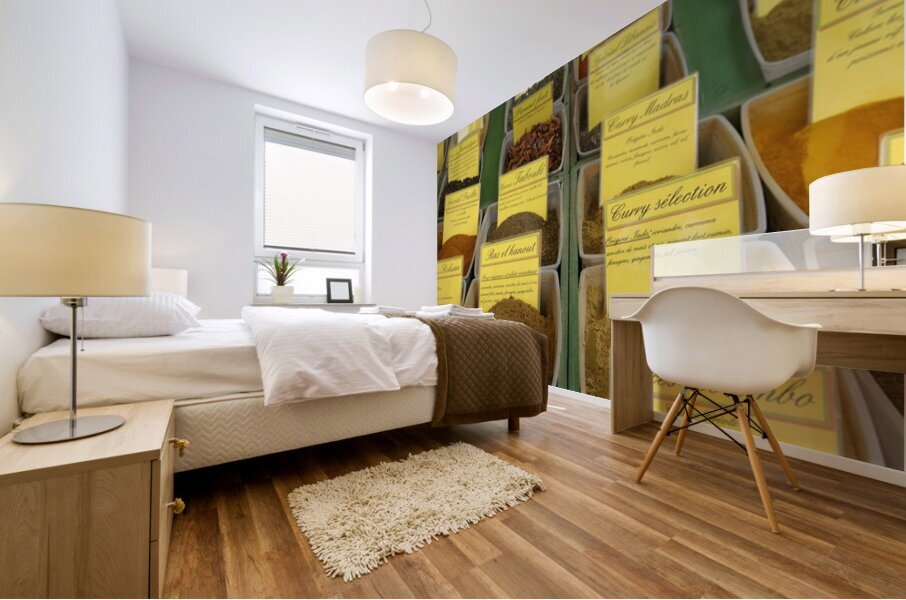 Bulk ingredients at the Lourmarin market Mural print