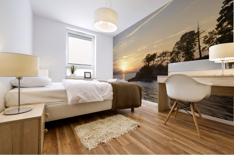 Sunset over Vancouver Island Mural print