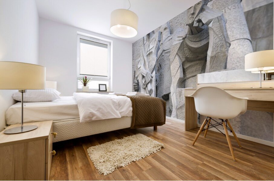 Passion Façade La Sagrada Família Temple Expiatori de la Sagrada Família Barcelona Spain Mural print