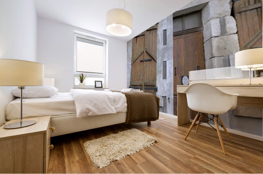 Old door and windows. Herry. France Mural print