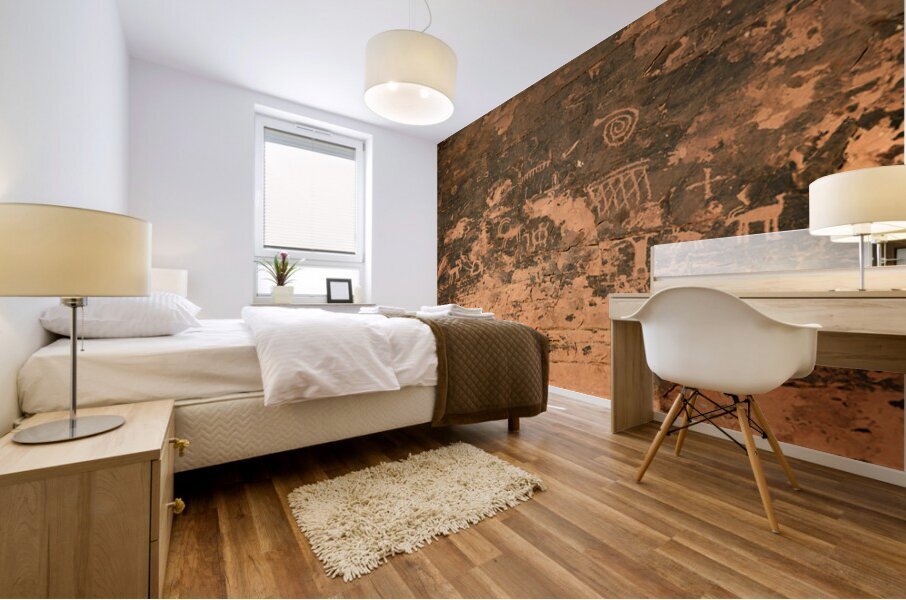 Petroglyphs near Atlatl Rock Valley of Fire State Park Nevada USA Mural print