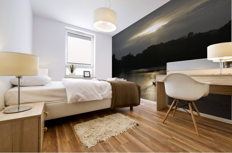 Canoeing on Lake Garzacocha La Selva Amazon Ecolodge Orellana Ecuador Mural print