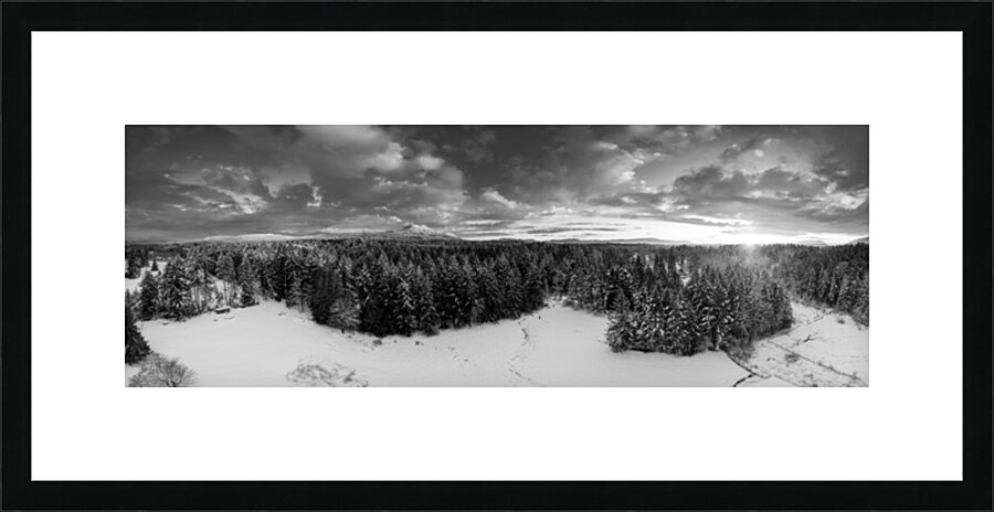 Cowichan Winter - Black & White Picture Frame print
