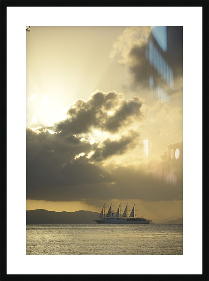The large luxury sailboat Club Med 2 Picture Frame print
