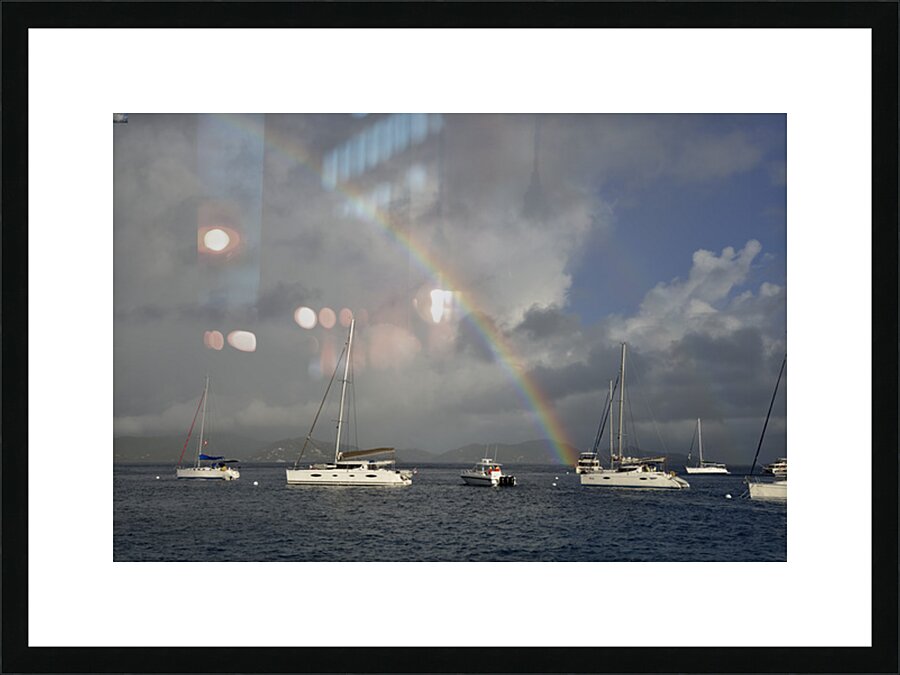 Cooper Island rainbow Picture Frame print