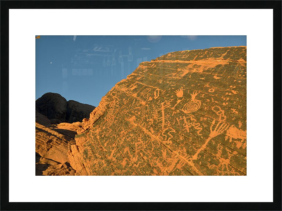 Petroglyphs near Atlatl Rock Picture Frame print