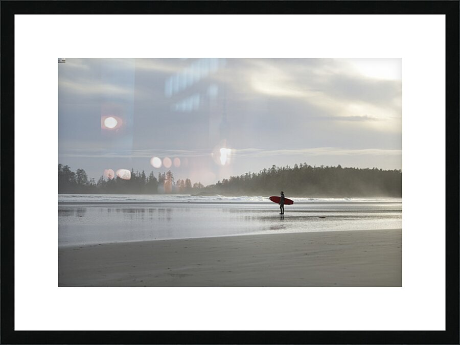Surfing at Long Beach Picture Frame print