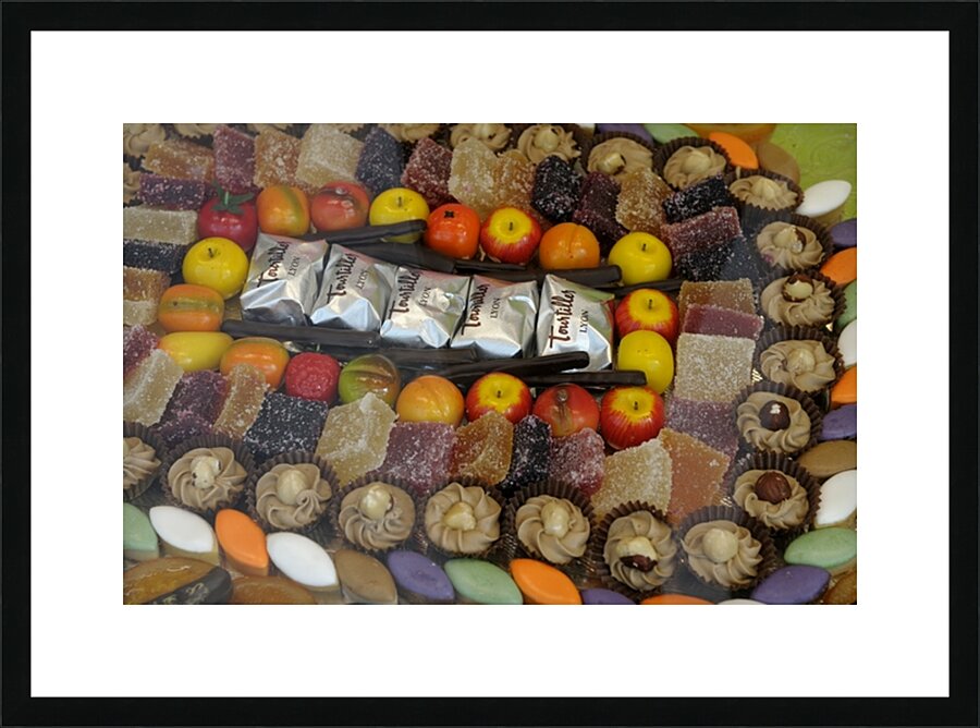 Sweets for sale in a local shop window Picture Frame print