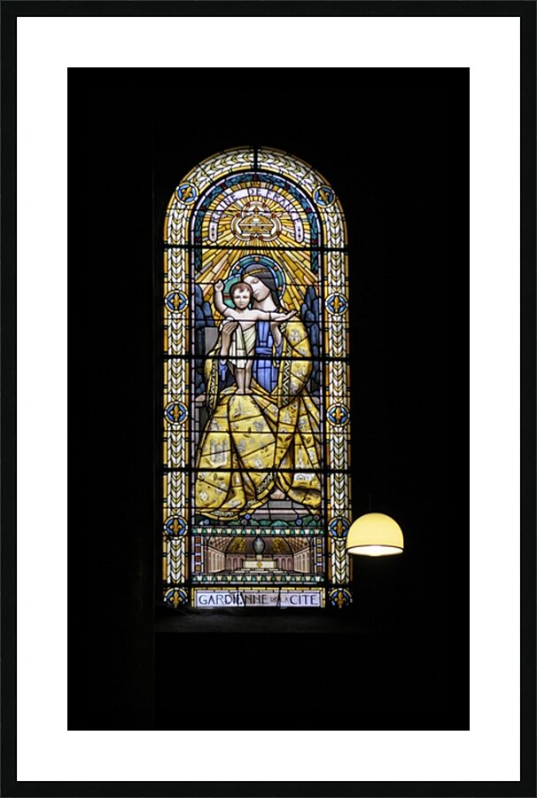 Stained glass window Eglise Saint Pothin Picture Frame print