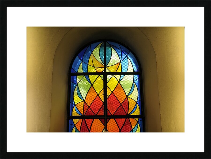 Contemporary stained glass window Eglise Saint Pothin Picture Frame print