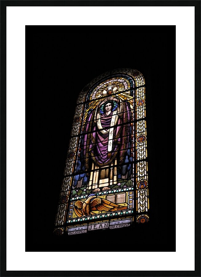 Stained glass window Eglise Saint Pothin Picture Frame print