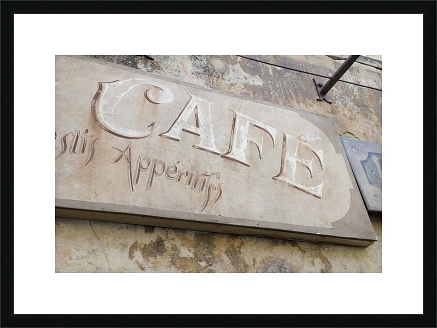 Cafe sign in Lourmarin Picture Frame print