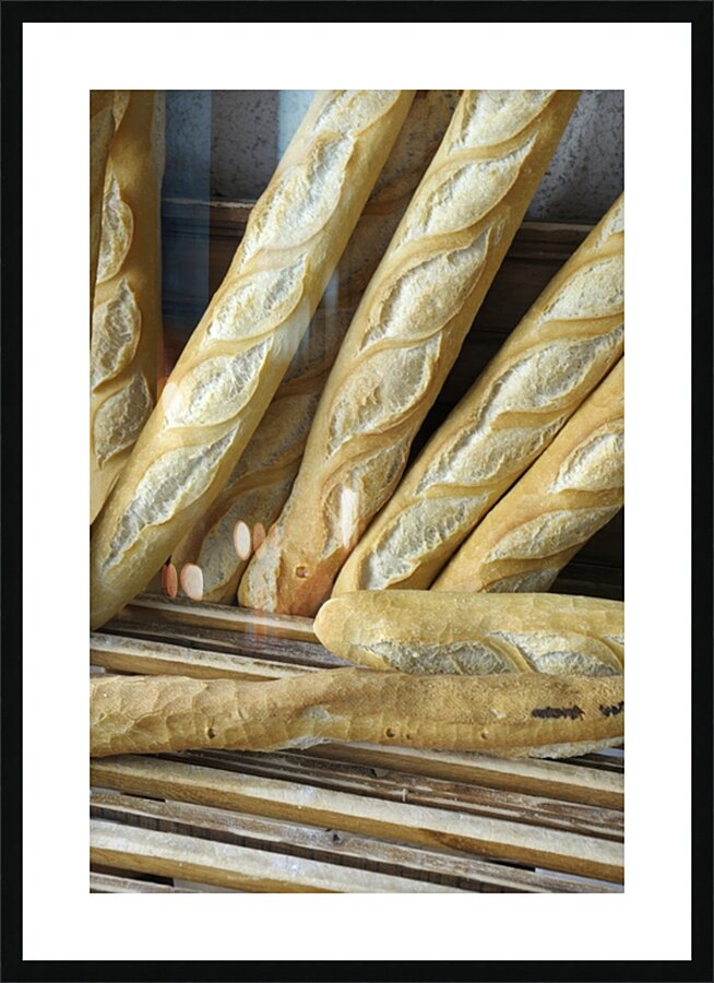 Fresh baguettes for sale Picture Frame print