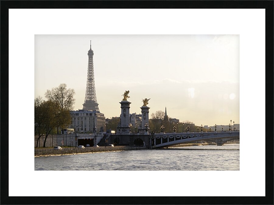 Pont Alexandre III and the Eiffel Tower from the Seine River - Paris Picture Frame print