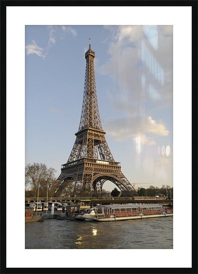 Sightseeing boats and the Eiffel Tower Paris Picture Frame print