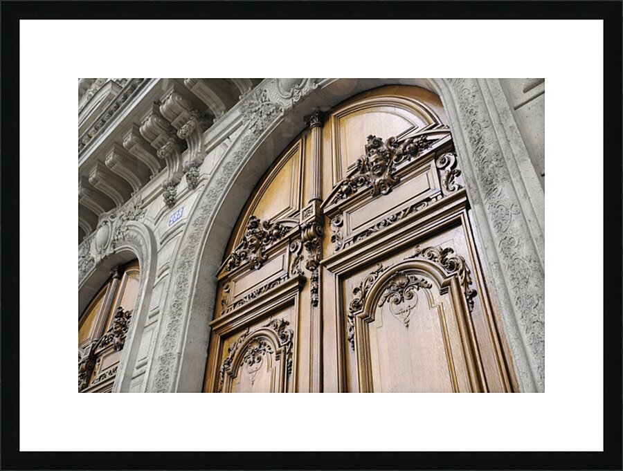 Ornate wooden door - Paris Picture Frame print