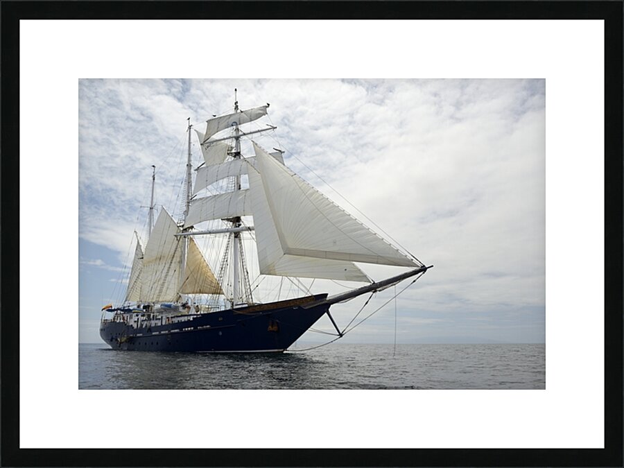 SS Mary Anne under sail Isabela Island Galapagos Islands Ecuador Picture Frame print