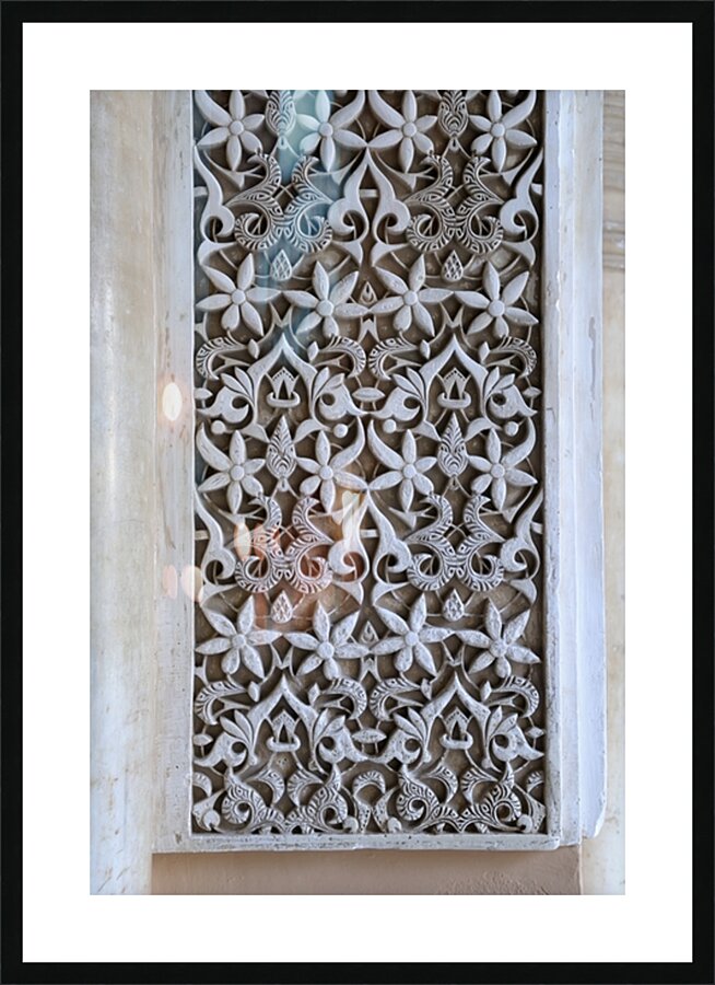 Decoracion del Patio de los Leones. The Alhambra. Granada. Andalusia. Spain Picture Frame print