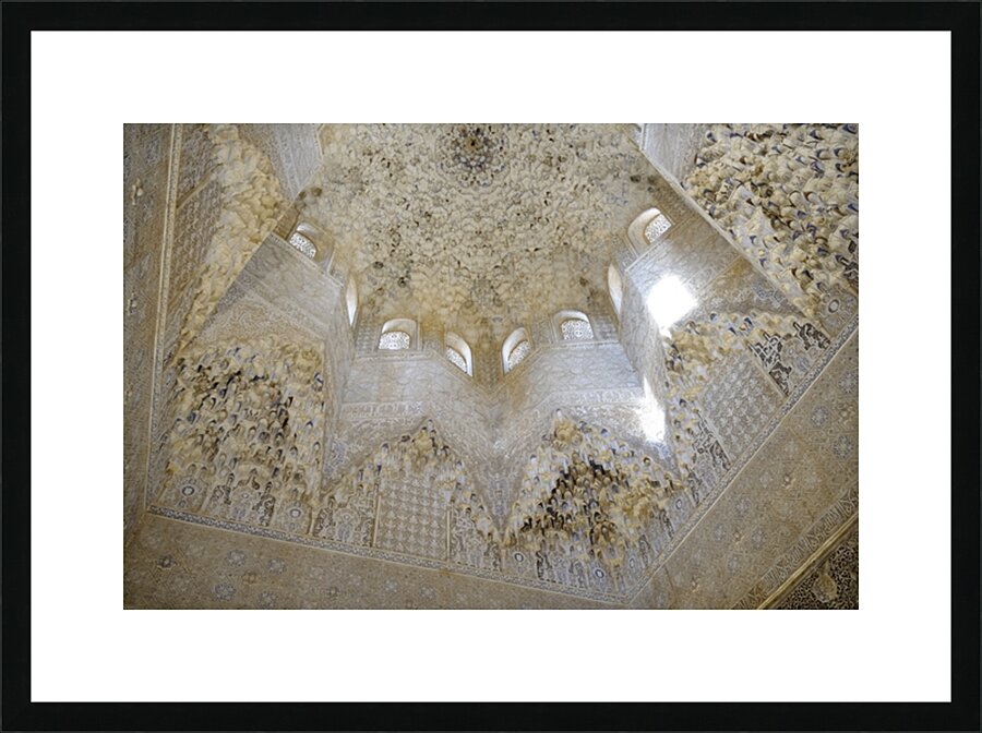Roof of the Abencerrajes Hall The Alhambra Granada Andalusia Spain Picture Frame print