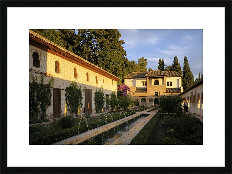 Patio de la Acequia   Generalife The Alhambra Granada Andalusia Spain Picture Frame print