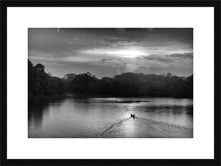 Canoeing on Lake Garzacocha - Ecuador Picture Frame print