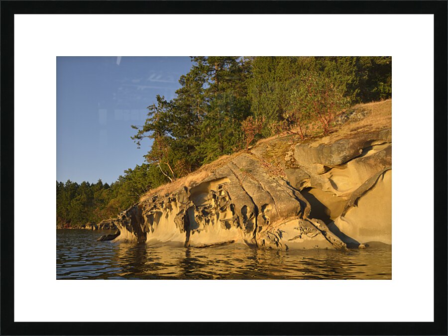 Wave etched sandstone cliff - Tent Island Picture Frame print