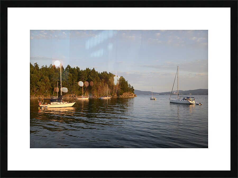 Sailboats at anchor on the west side of Tent Island Picture Frame print