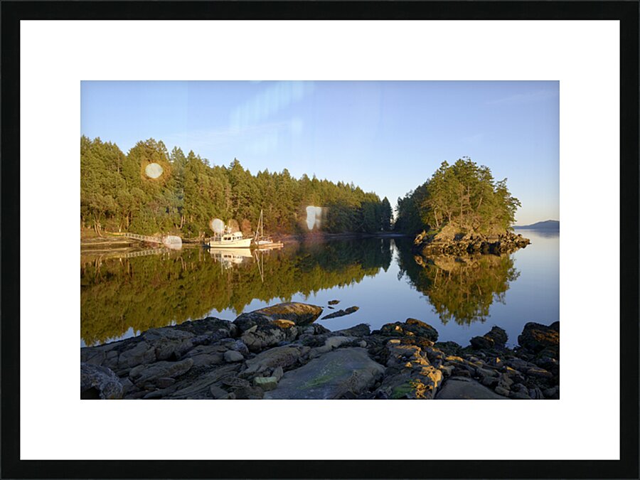 Pleasure boats at the wharf in Conover Cove Picture Frame print