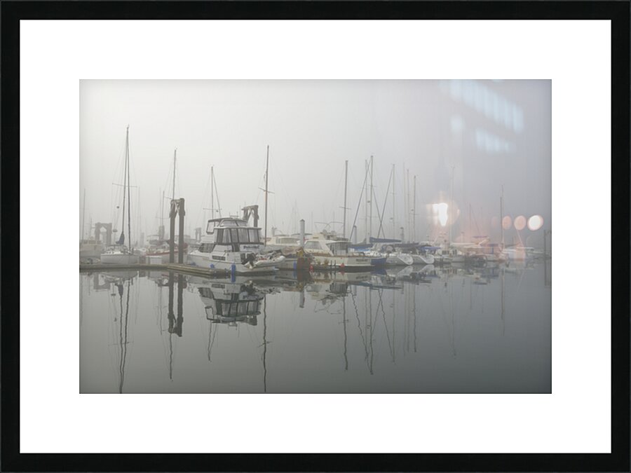 Foggy harbour - San Juan Island Picture Frame print