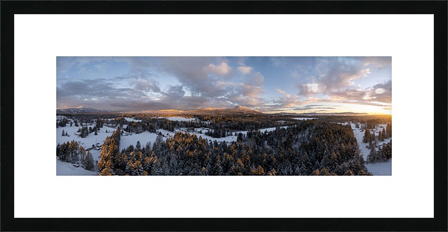 Winter sunrise in the Cowichan Valley Picture Frame print