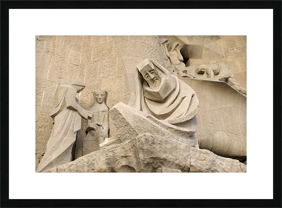Passion Façade La Sagrada Família Temple Expiatori de la Sagrada Família Barcelona Spain Picture Frame print