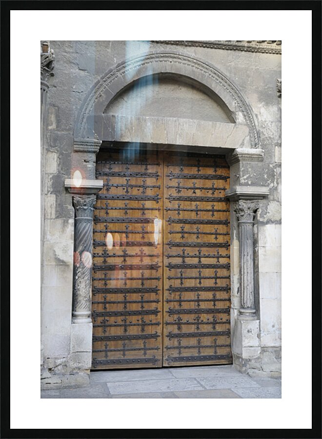 Wooden door. Cathedrale Saint-Sauveur. Aix-en-Provence. France Picture Frame print