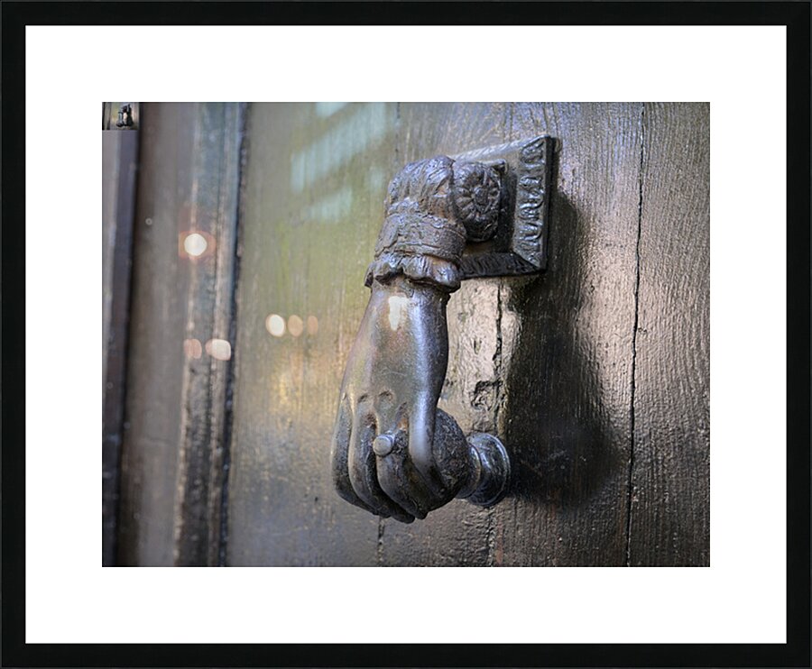 Hand door knocker. Aix-en-Provence. France Picture Frame print
