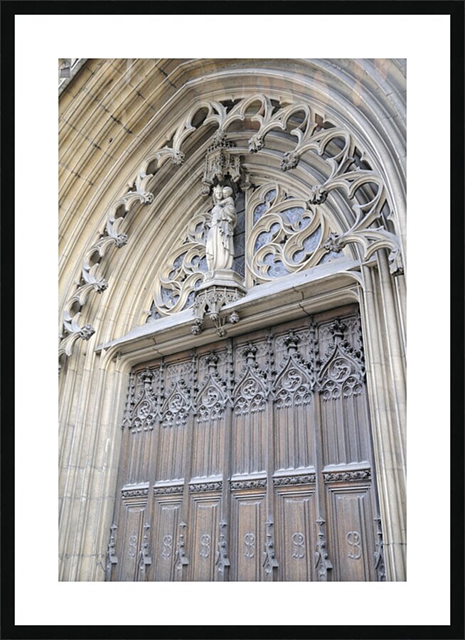 Entrance door detail of Eglise Saint-Bonaventure. France Picture Frame print