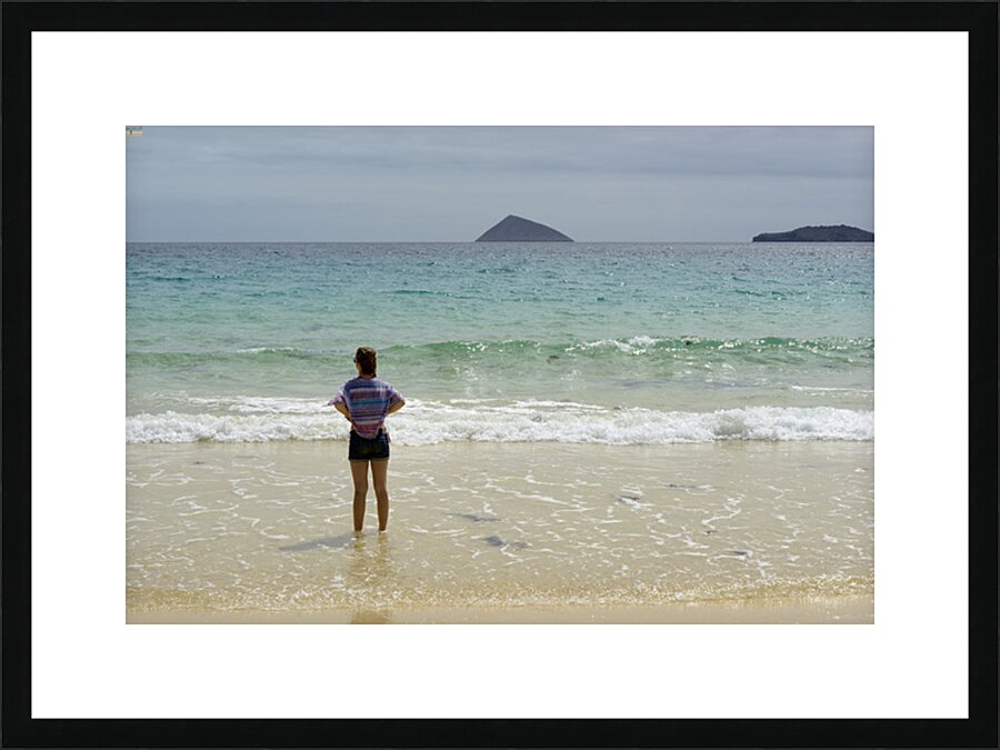 Looking out to sea at Punta Cormorant Floreana Island Galapagos Islands Ecuador Picture Frame print