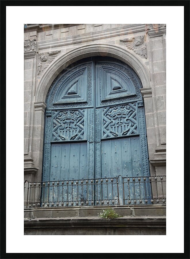 Entrance door to the Basilica La Merced. Quito. Ecuador Picture Frame print
