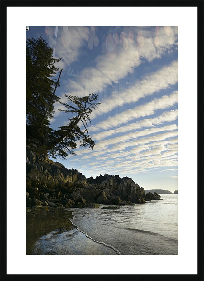 Dramatic clouds above Tonquin Beach Tofino Picture Frame print