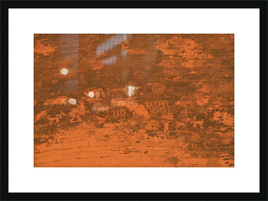 Petroglyphs near Atlatl Rock Valley of Fire State Park Nevada USA Picture Frame print