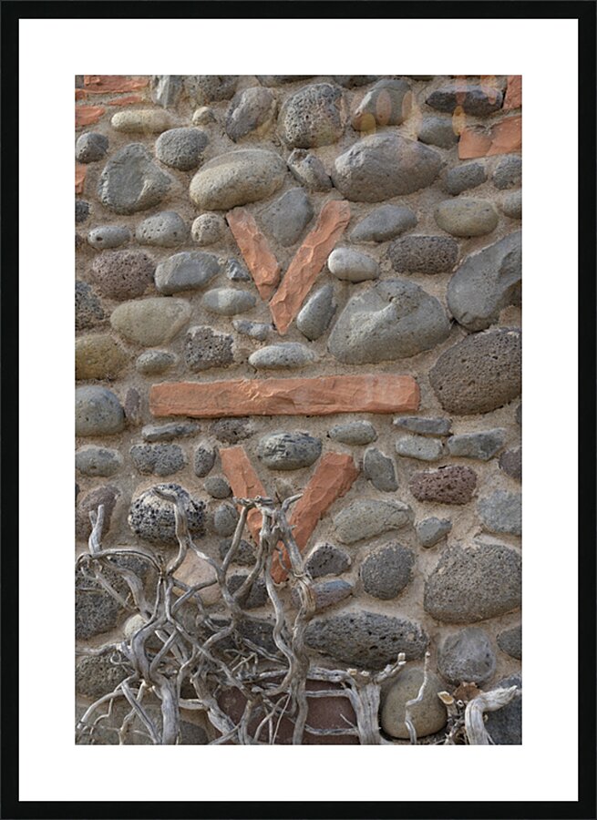 V Bar V stone ranch sign at Crane Petroglyph Heritage Site in Verde Valley Arizona Picture Frame print