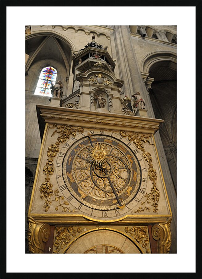 Lyon astronomical clock Cathedrale Saint Jean Baptiste Lyon France Picture Frame print