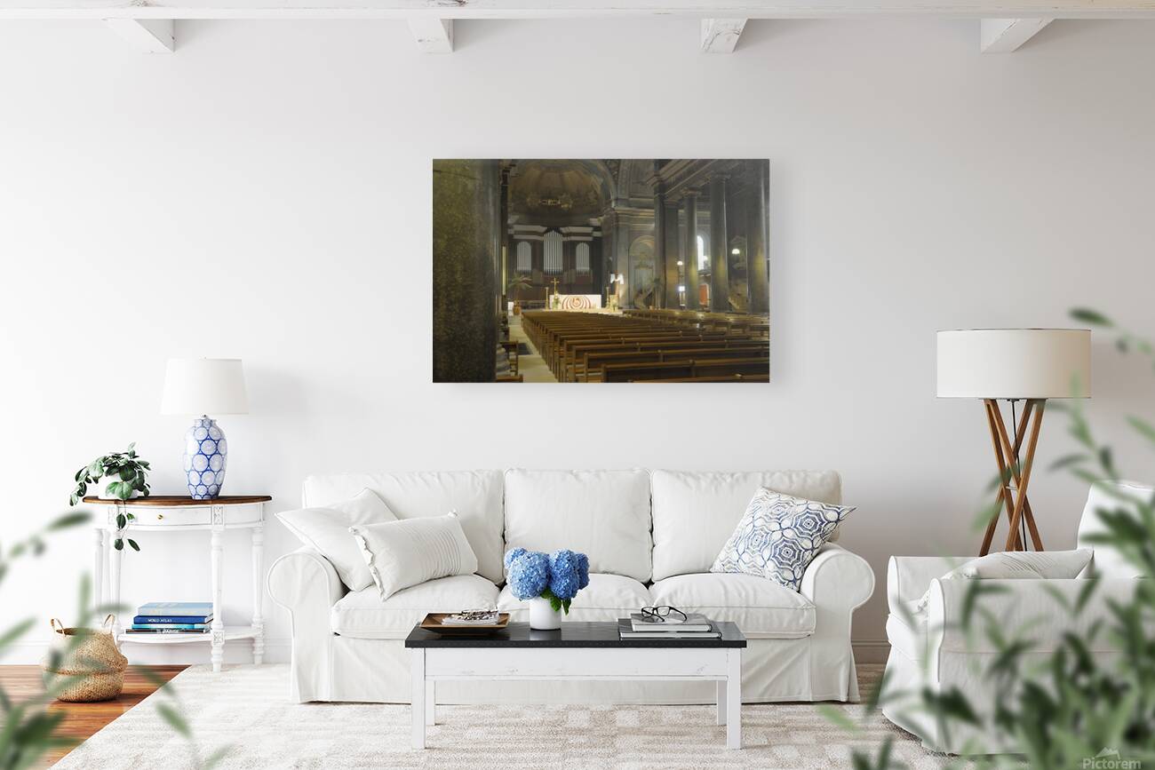 Interior of Eglise Saint Pothin with the alter and organ Reproduction