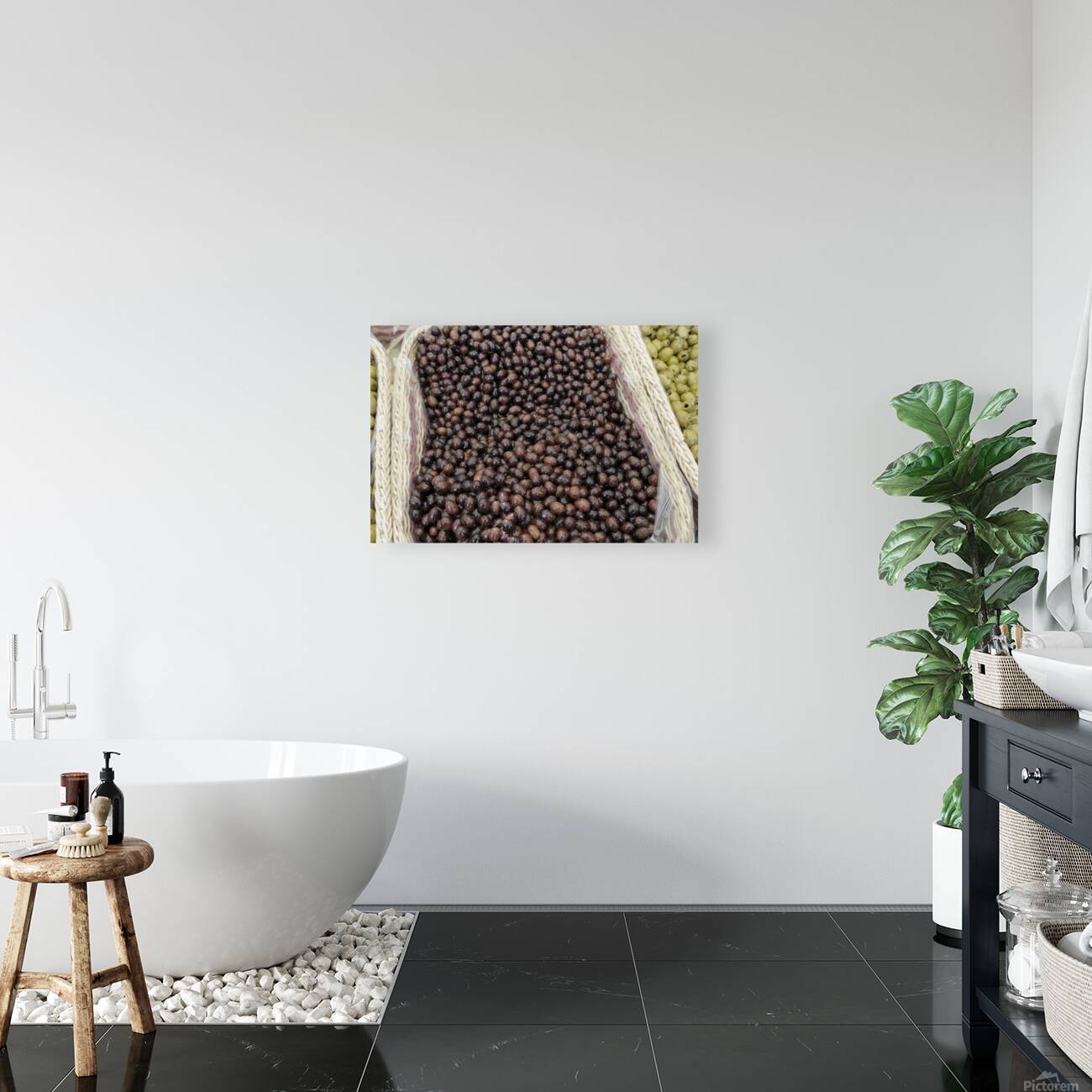 Black olives been sold in bulk Reproduction