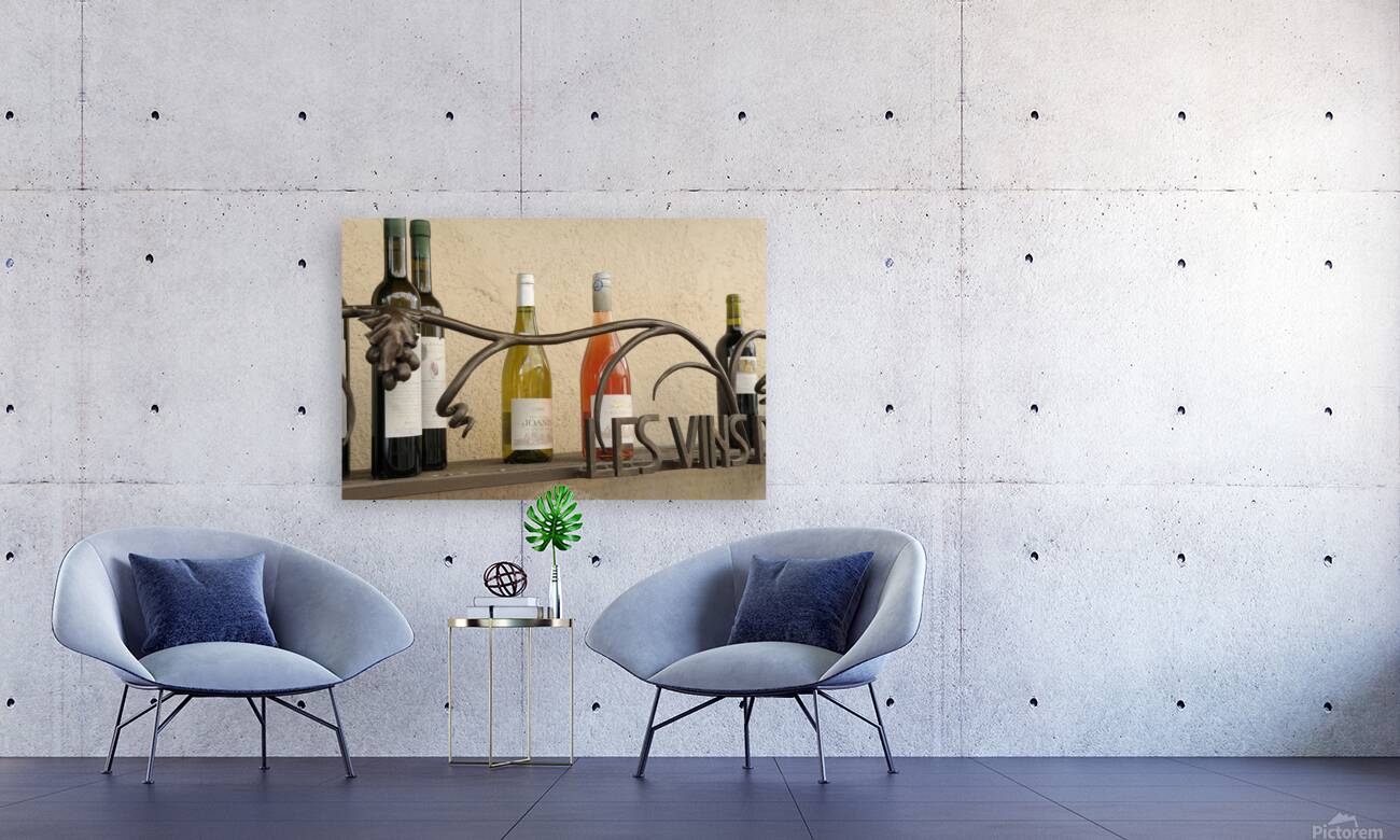 Les Vins Du Luberon store sign with bottled wine Reproduction