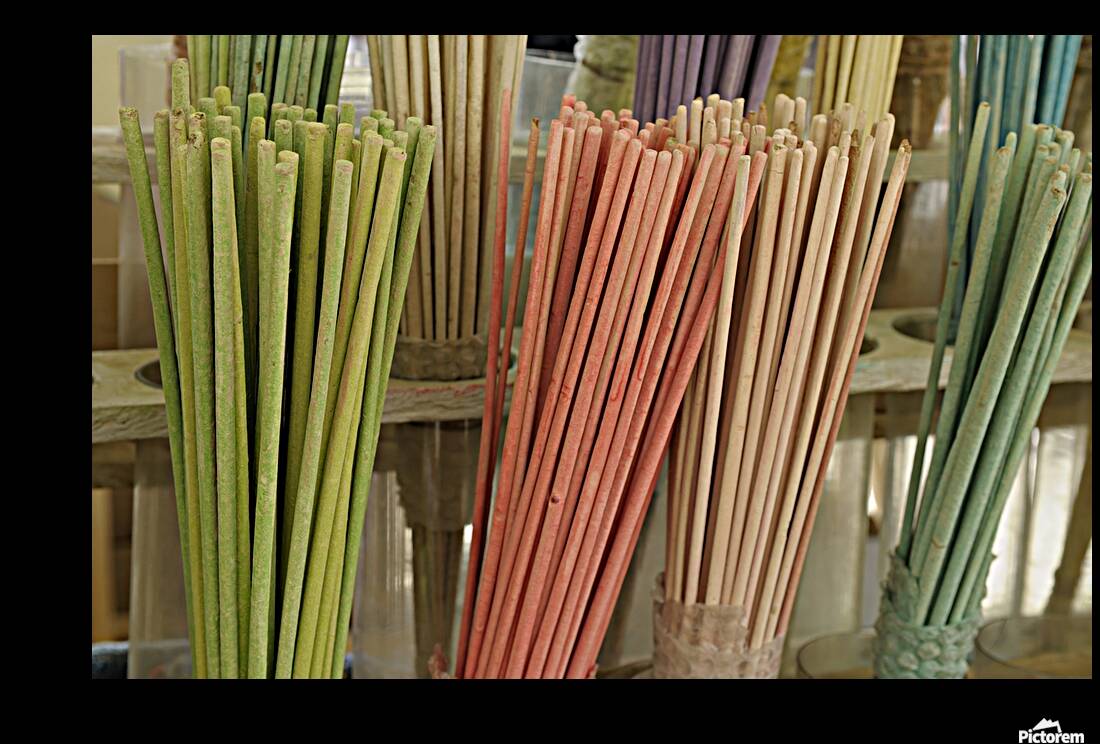 Colorful incense for sale at the Lourmarin Friday market Reproduction